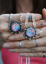 Load image into Gallery viewer, aura opal moon hex necklace 2
