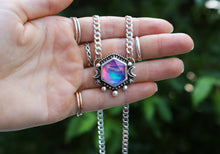 Load image into Gallery viewer, aura opal moon hex necklace 2
