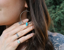 Load image into Gallery viewer, kingman turquoise stamped hoops
