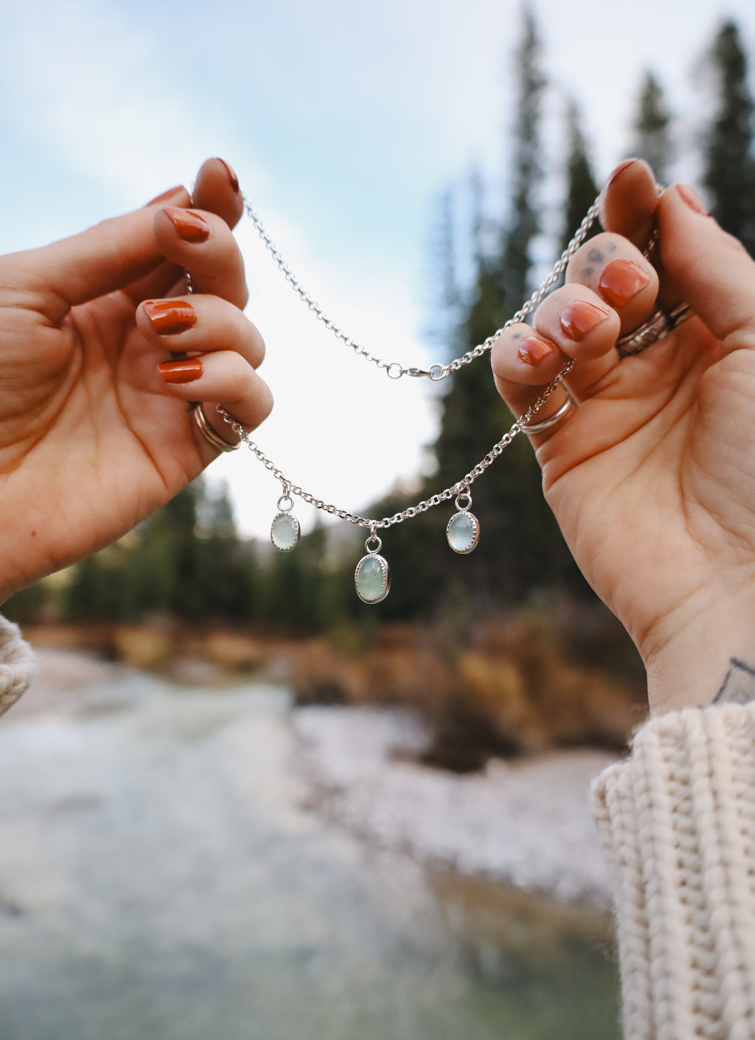 Aquamarine Charm Necklace