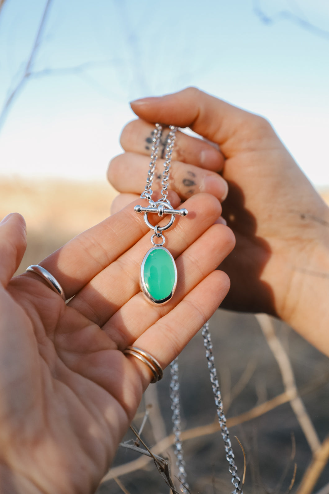 Chrysoprase Toggle Necklace