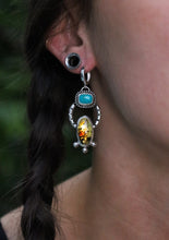 Load image into Gallery viewer, amber &amp; turquoise earrings
