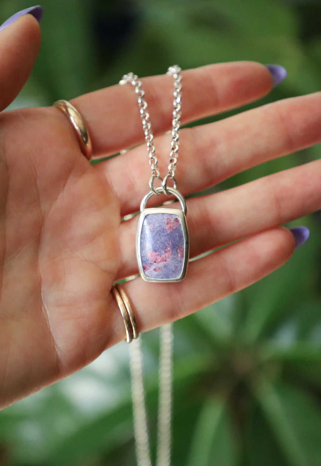 Lepidolite + Pink Tourmaline Necklace