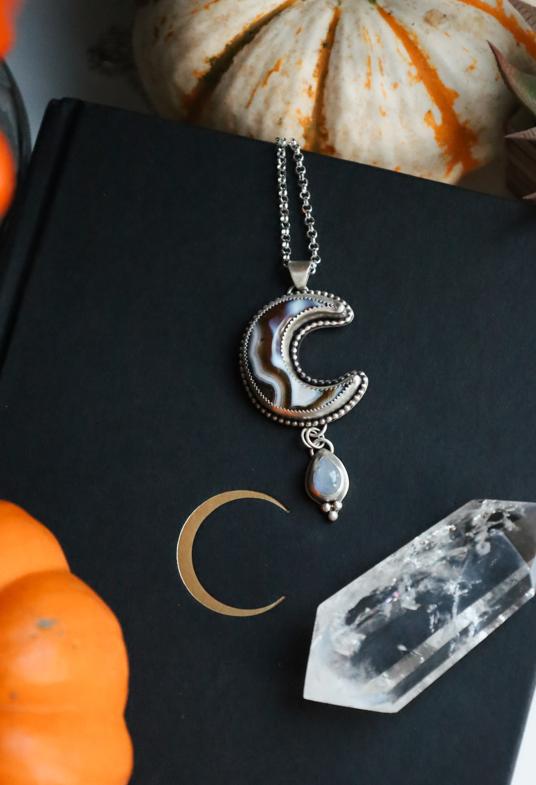 Laguna Agate Moon Pendant