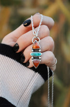 Load image into Gallery viewer, Hessonite Garnet &amp; Turquoise Pendant
