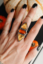Load image into Gallery viewer, Amber &amp; Hessonite Garnet Ring
