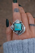 Load image into Gallery viewer, Turquoise Feather Ring
